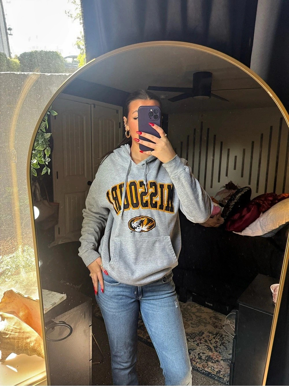 Champion Missouri Tigers Arch Logo Hoodie Gray